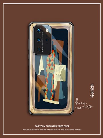 可比拉適用華為P40PRO+手機殼油畫P30POR攝像頭全包鏡頭玻璃5G畢加索3O4O十plus個性創意男女超薄保護套