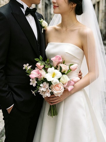 新娘花球 人造花花球 手棒花 婚禮花球 bridal bouquet 絲花花球