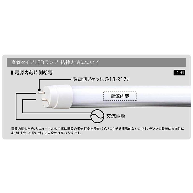 ODELIC LED蛍光灯 直管形LEDランプ 片側給電・片側配線 G13口金 な