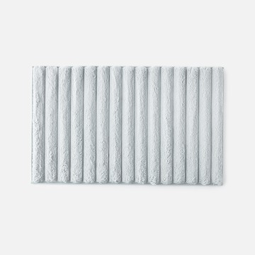 Home Zone 條紋仿兔毛地墊 80x50cm 淺灰