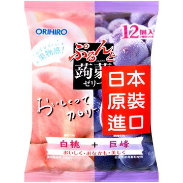 ORIHIRO 蒟蒻果凍[白桃&葡萄](216g)
