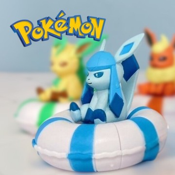 BANDAI 冰伊布泳圈公仔 萬代 神奇寶貝 精靈寶可夢 寶可夢泳圈 扭蛋 公仔 泳圈 伊布 寶可夢 轉蛋