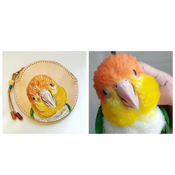 似顏繪寵物客制化真皮零錢包