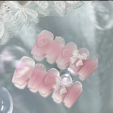 🎀48H出貨🎀純手工穿戴甲 小紅書網紅同款 ins高級超仙日式 爆款 穿戴甲 指甲貼片 美甲貼片 手工穿戴甲 甲片