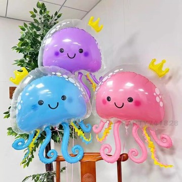可愛水母氣球【台灣現貨】 B236 派對佈置 生日派對 背景 可愛動物 會場佈置 幼稚園布置 裝飾 教室布置 水母 氣球