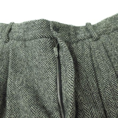 【美品】  HED MAYNER / ヘドメイナー | 2021AW | 8 PLEAT PANT ヘリンボーンツイード 8プリーツパンツ | S | BLACK GREY HERRINGBONE | メンズ