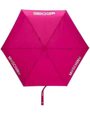Moschino - logo-print compact umbrella - unisex - Polyester - One Size - Pink