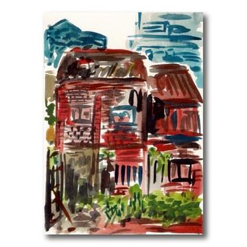 【台灣地方】鶯歌．站前古厝 - 手繪明信片