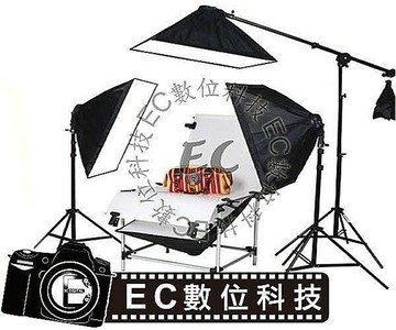【EC數位】攝影套三燈套裝組 60X130公分 拍攝台 50X70公分 四燈頭柔光箱 持續燈組 PHT-07