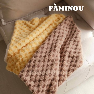 FÀMINOU．Damier寵物保暖毛毯 保暖墊 寵物毯 貓咪睡墊 寵物墊 寵物毛毯 被子 寵物睡墊 寵物窩 貓窩