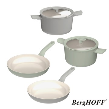 【BergHOFF貝高福】Balance平底鍋24cm+含蓋湯鍋24cm(BHBL-F24+BHBL-W24)【掛品】