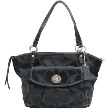 COACH 寇馳 黑色 緹花帆布 肩背包  (缺背帶) 【二手名牌BRAND OFF】