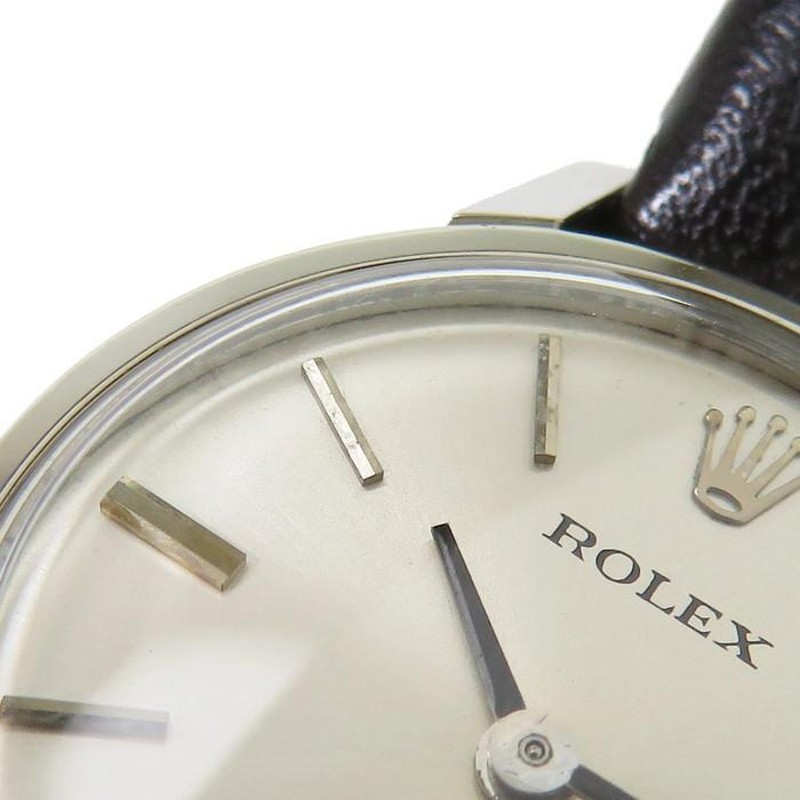 ROLEX/ロレックス プレシジョン 2649 OH済 cal.1400 腕時計 ステンレススチール 手巻き シルバー系文字盤 社外製ブラック革ベルト  レディース | LINEブランドカタログ