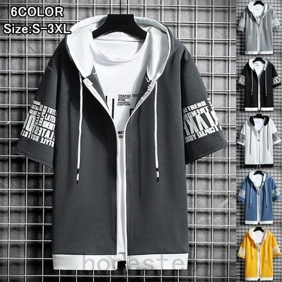 パーカー メンズ 半袖パーカー 激安 スウェット トップス 男女兼用 ジップアップ 夏 部屋着 ルームウェア 小さめ おしゃれ 薄手 涼しい 父の日 通販 Lineポイント最大get Lineショッピング