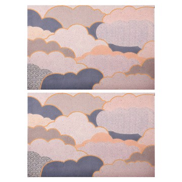 Life+ 可剪裁絲圈造形地墊玄關大門口客廳防滑地墊地毯 2入組  祥雲金色版  1套  90 x 60cm