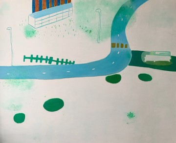 油畫作品- -濱海公路