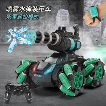 新品 手勢感應手柄遙控坦克 音樂噴霧燈光遙控車坦克車兒童玩具車