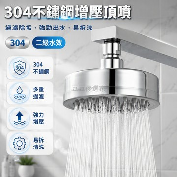 台灣出貨 304 不鏽鋼拉絲花灑噴頭 強力增壓淋浴噴頭 四孔防堵可拆洗蓮蓬頭 通用小頂噴浴室設備 租房學生出差適用