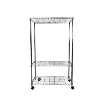 Top queen 【Top queen】35 x 90 x 155 cm 三層附輪鐵力士鍍鉻萬用收納架
