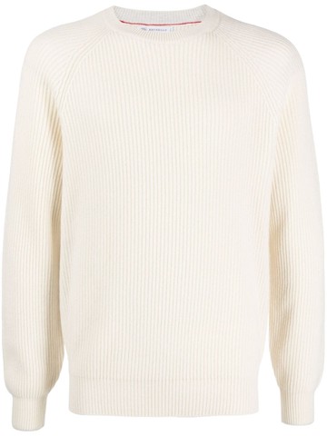 Brunello Cucinelli - ribbed-knit cashmere jumper - men - Cashmere - 50 - Neutrals