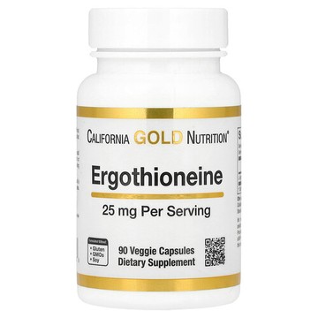 California Gold Nutrition, 麥角硫因，25 毫克，90 素食膠囊