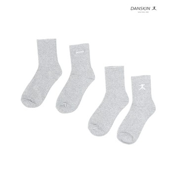 【Danskin】LOGO中長襪(2入組)-2色｜X2QWT006