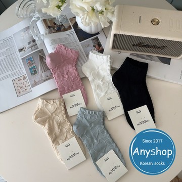 Anyshop韓國襪 愛心壓紋踝襪 愛心 壓紋襪 韓國襪 踝襪 愛心襪 韓國襪子 女生襪 女襪03503