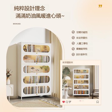 鋼制防塵書櫃兒童帶門置物櫃翻蓋鐵皮儲物櫃家用客廳展示櫃置物架qxm8231