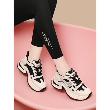 真皮運動鞋女2025年新款春夏季旅游百搭厚底休閑鞋軟底輕便老爹鞋