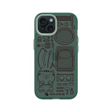 iPhone 15 Clear 憂墨綠 - VITA VITA．塔仔是隻貓 - 鏟屎官開箱款