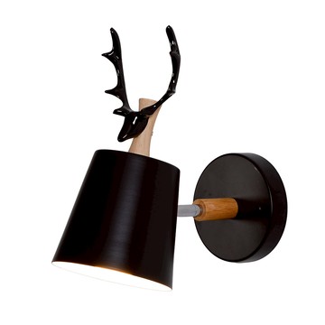 [Honey Comb]北歐原木麋鹿壁燈 白色(KC1731)