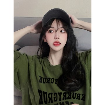【FOH】100%純棉上衣 美式復古vintage上衣 美式vibe上衣 潮女hiohop情侶款舒適上衣oversize