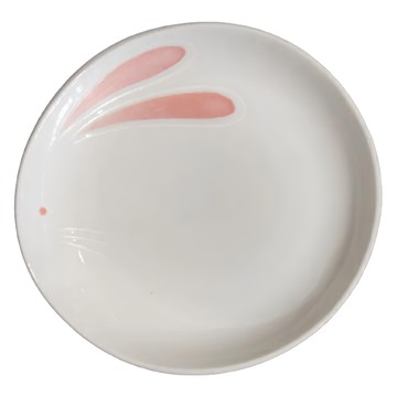 佐和陶瓷 粉兔3.5吋平皿  日本製陶瓷平皿  12 x 11.5 x 2cm  1個  單一顏色