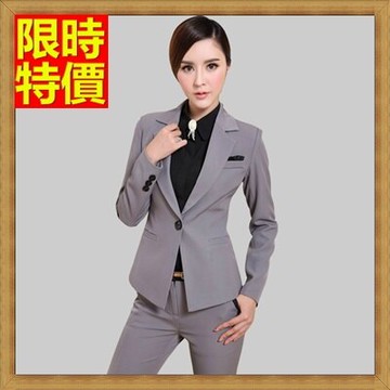 OL套裝長袖褲裝-商務辦公上班族端莊利落時尚女西裝外套制服2色66x14【獨家進口】【米蘭精品】