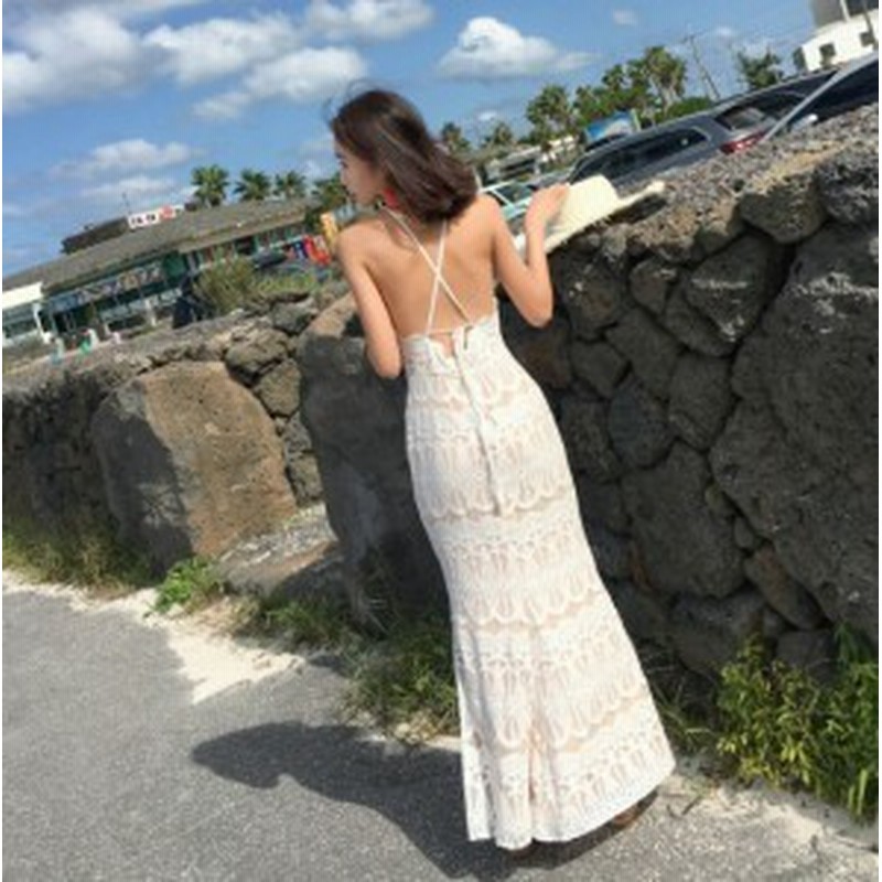 夏 ワンピース ロングワンピース タイト ロング キャミ 総レース バッククロス エレガント 大人 リゾート 旅行 デート 通販 Lineポイント最大1 0 Get Lineショッピング