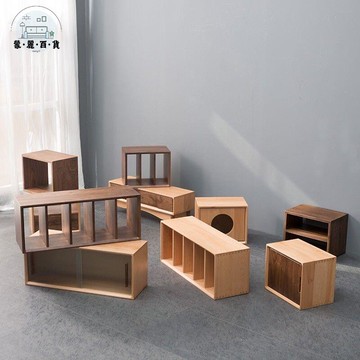 免運 公司貨 附發票 日式格子櫃 收納櫃 落地書櫃 矮櫃儲物櫃自由組閤格子櫃實木書架移門玻璃雜誌櫃子工廠現貨直銷 全館九折 售後保障 店長新品推薦 5m116