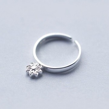925純銀戒指開口戒-時尚甜美可愛花朵情人節生日禮物女飾品73dt821【獨家進口】【米蘭精品】