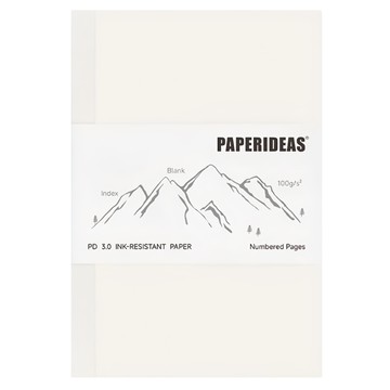 PAPERIDEAS A5 裸背筆記本 188頁空白 83度白度100g無酸紙 300g環保封面 180度平攤  1本  白色