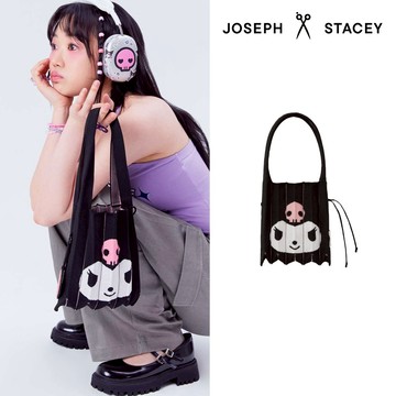 【官方直營】JOSEPH AND STACEY 三麗鷗聯名針織百褶包-小-酷洛米層次黑