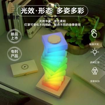 免運開發票 小夜燈 夜燈 床頭燈 創意DIY炫彩浪漫情調桌面氛圍燈臥室擺件手機無線充電床頭小夜燈 八折減免lysl