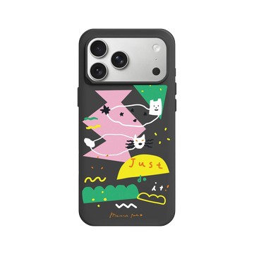 iPhone 17 Pro Max SolidX 黑 - MacaronToe 馬卡龍腳趾 - 麻糬貓與綠怪獸 Ｍochi & Green