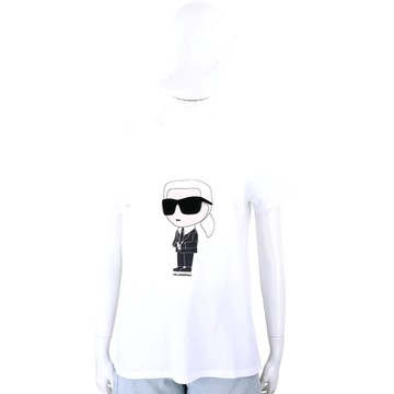 KARL LAGERFELD IKONIK 2.0 卡爾 老佛爺側身印花白色純棉短袖TEE T恤