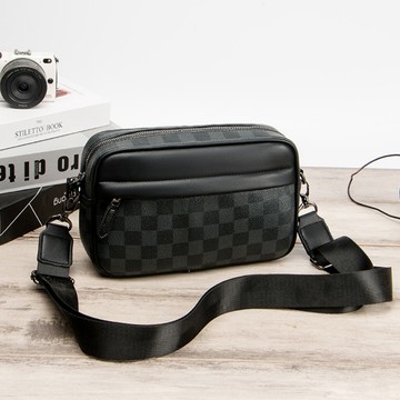 CHOSEN 尊爵系列百搭時尚經典方格設計多隔層商務橫式側背包 單肩包 斜肩包 斜側包H20280