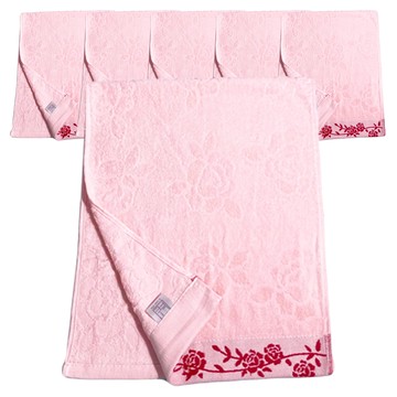 LIFE 來福牌 古典玫瑰毛巾  粉色  6條