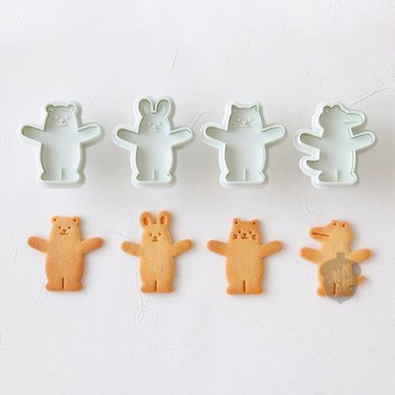 COTTA新款日式卡通創意圣誕節動物抱抱系列 小熊貓咪烘焙餅干模具