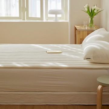 maatila 柔軟Q彈奶霜半水洗固定帶床墊  150x200MM  奶油白