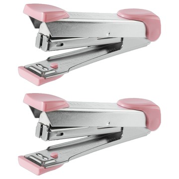 MAX 美克司 釘書機 HD-10 粉彩粉紅 - 輕巧易用 辦公居家必備  2支