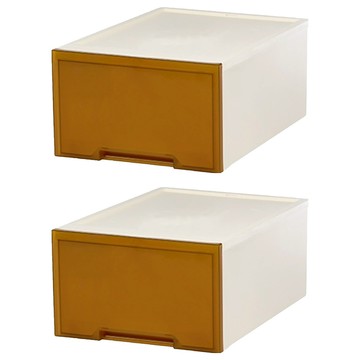 KEYWAY 聯府 米蘭抽屜整理箱 30L  535 x 390 x 240mm  1層  琥珀色