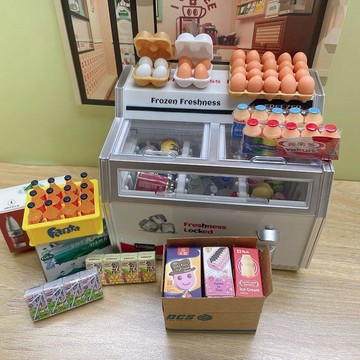 【熱賣款】兒童迷你超市 兒童冰箱玩具 雪糕小冰櫃微縮臥室 冰箱模型 甜品食玩 擺件玩具