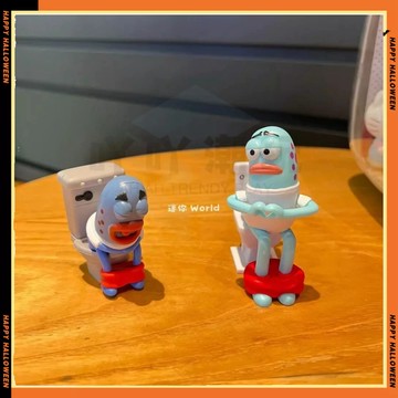 新款發售比奇堡馬桶比心魚擺件醜魚公仔車載擺件可愛稀奇古怪裝飾創意禮品